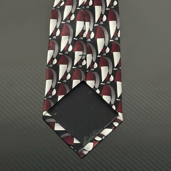 Mosaic Men's Silk Tie Geometric Patterns Handmade 100% Silk - 4" x 58" - Picture 5 of 8